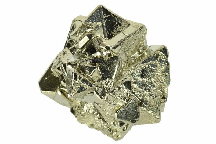 Octahedral Pyrite Crystal Cluster - Peru #173501